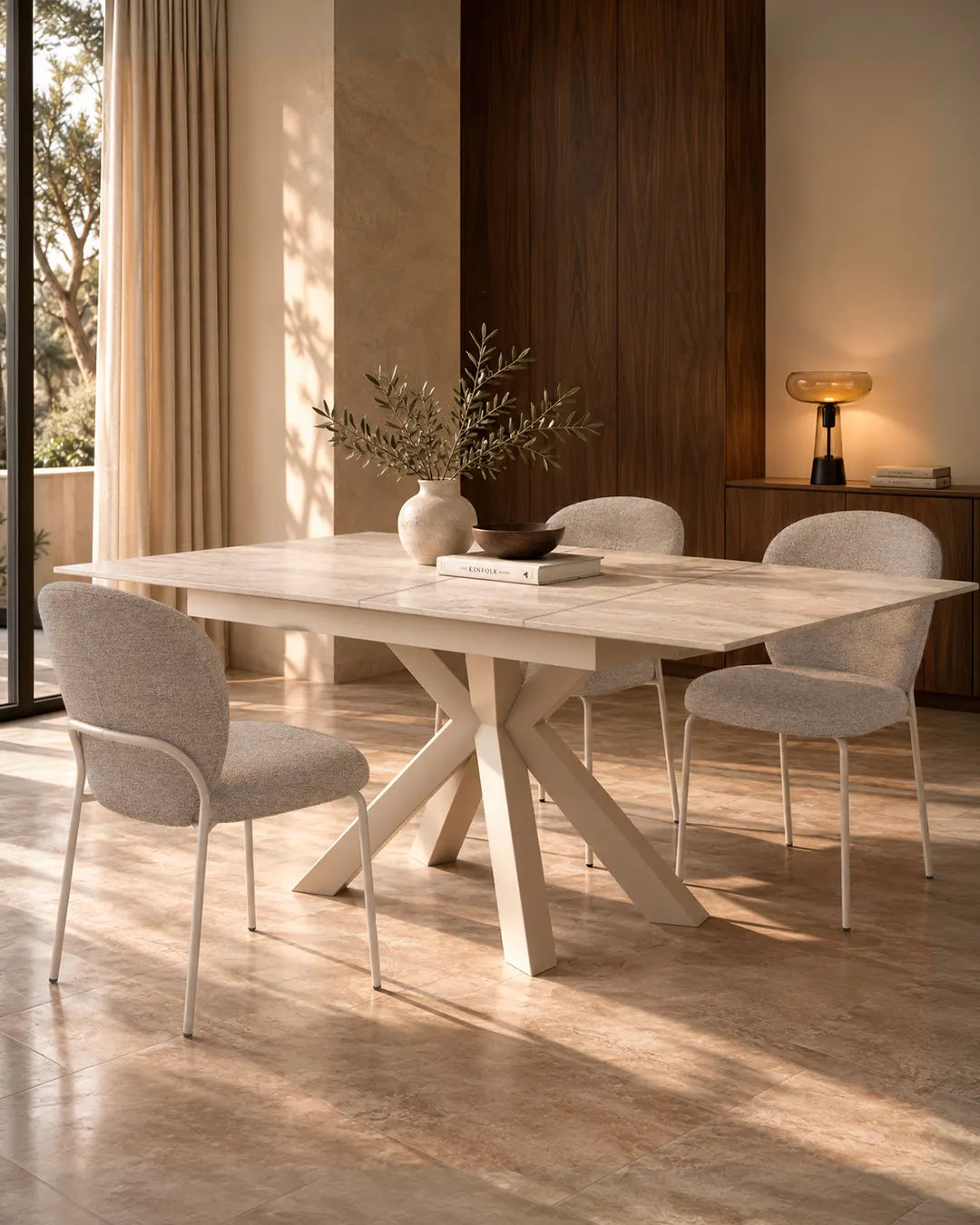 Enrica // Travertino pata Beige 160-220cm