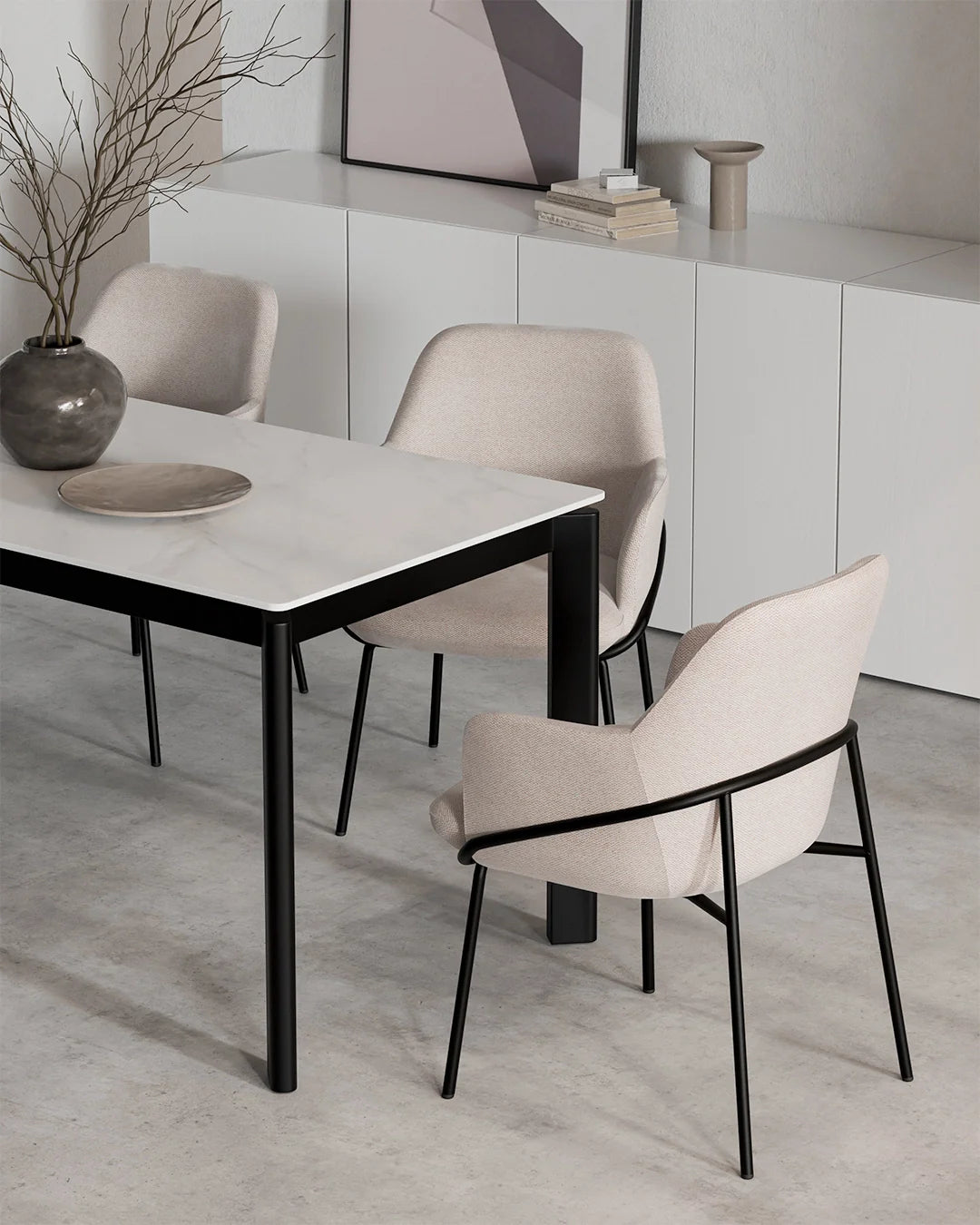 Beatrix // Branco-preto 120 cm