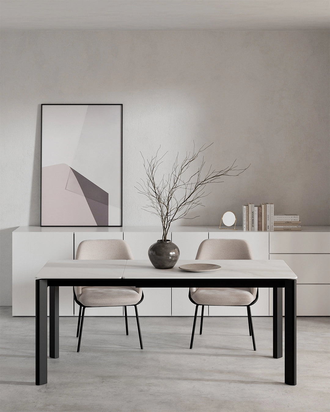 Beatrix // Blanco-negro 120 cm
