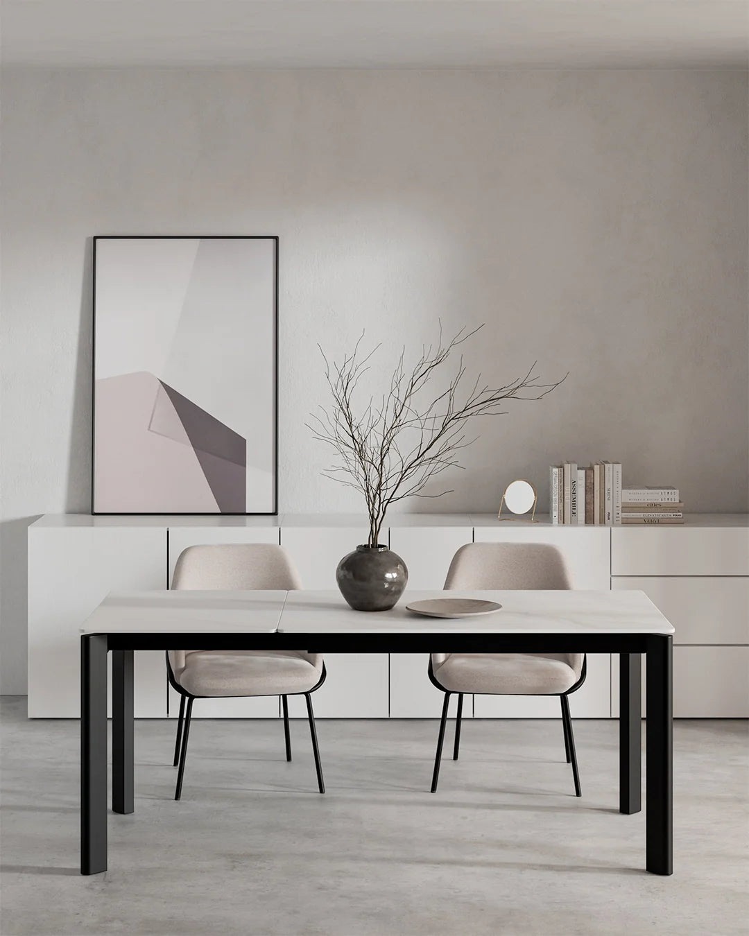 Beatrix // Branco-preto 120 cm