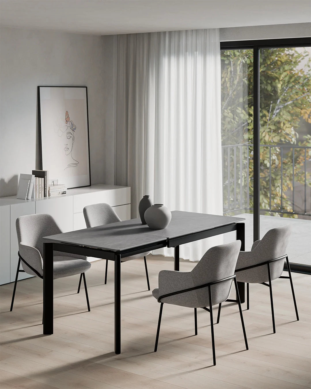 Beatrix // Cinza-preto 140 cm